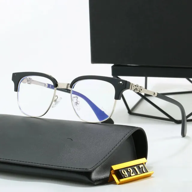 Chrome Hearts Clubmaster-style Optical Frame Black Acetate with Silver Hardware