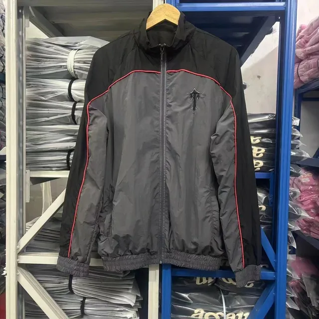 Fragment Design Windbreaker Jacket Black/Grey/Red Trim