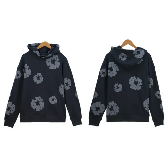 Denim Tears Hooded Sweatshirt Scrunched Flower Print