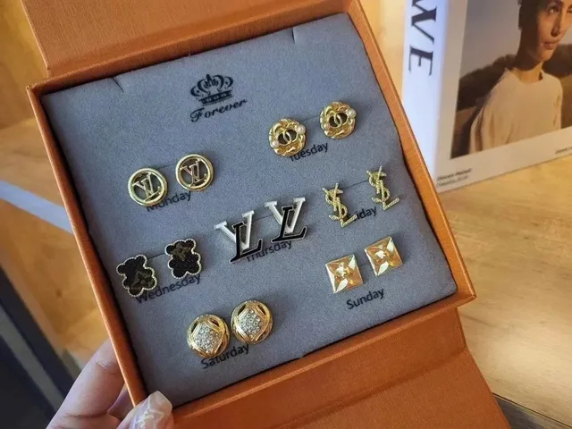 Louis Vuitton × Saint Laurent 7-Day Earring Set Multi-Design