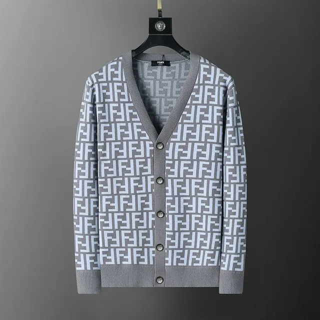 Fendi FF Logo Cardigan Monogram Knit