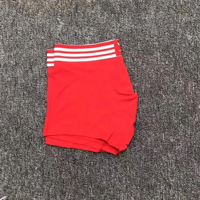 Adidas Three-Stripe Shorts Red with White Stripes