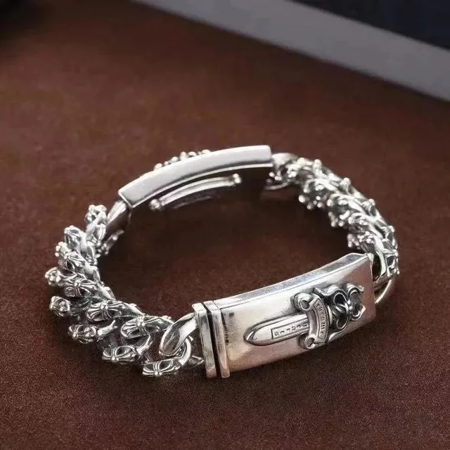 Chrome Hearts Cross Link Bracelet Silver