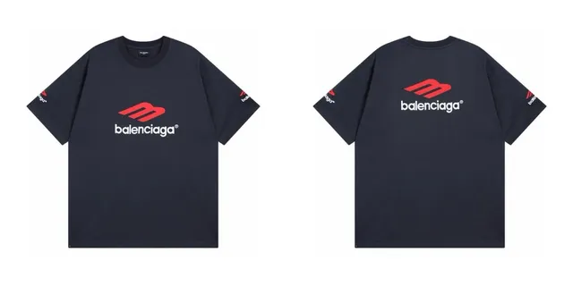 Balenciaga Logo T-Shirt Red and White Logo