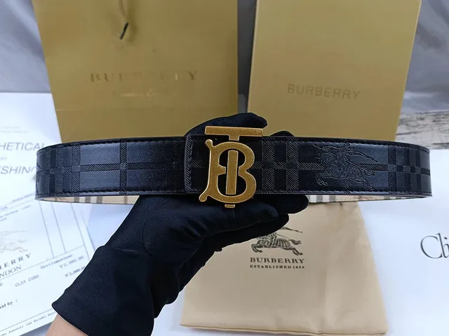 Burberry TB Logo Belt Checkered Equestrian Knight