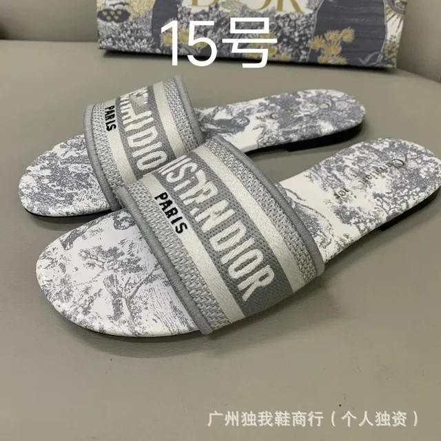 Dior sandals slippers Toile de Jouy Print