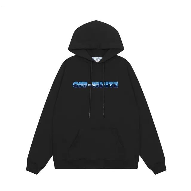 Off-White Hoodie Blue Gradient Logo