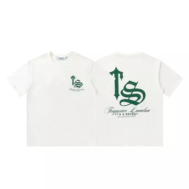 Trapstar t-shirt green 'TS' logo front and back