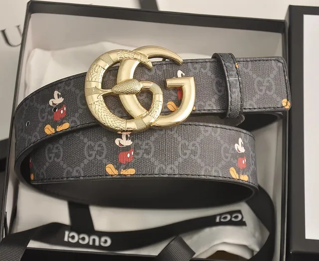 Gucci × Disney Horsebit Belt Mickey Mouse Print