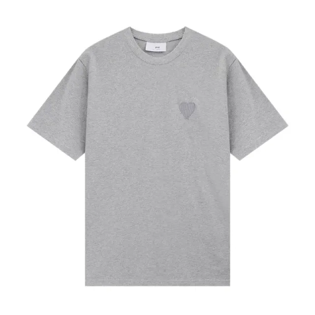 Miu Miu Heart Embroidered T-Shirt Heather Grey