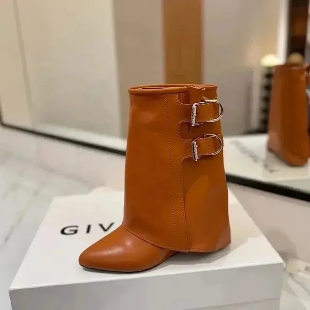 Givenchy Double Buckle Boot Cognac Leather