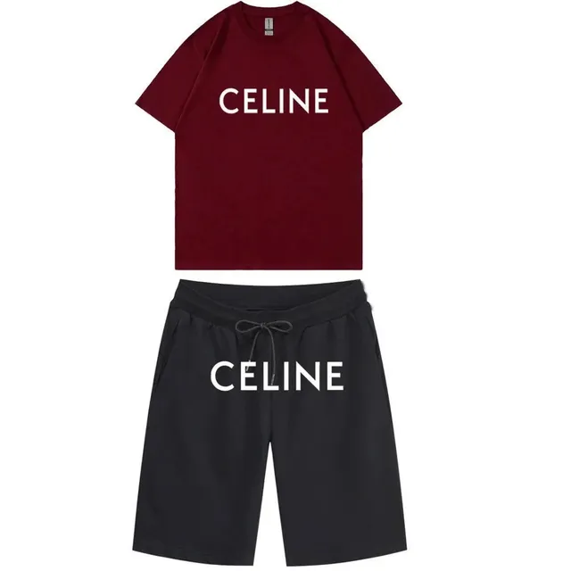 Celine Logo Set Burgundy and Black