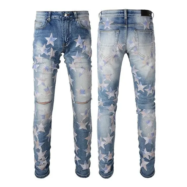 Amiri Star Print Jeans Distressed Star Pattern
