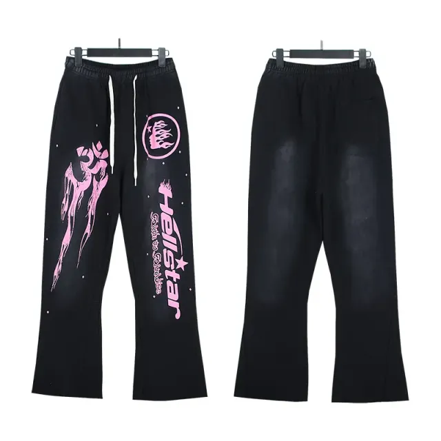 Hellstar Graphic Sweatpants Flame Logo Print