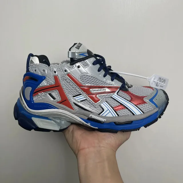 Balenciaga Speed Trainer Metallic Grey Red Blue