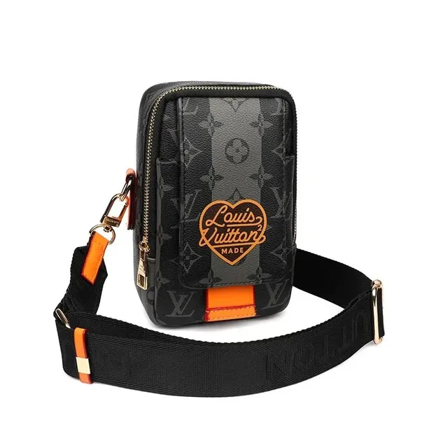 Louis Vuitton Phone Pouch Monogram Eclipse with Heart Logo