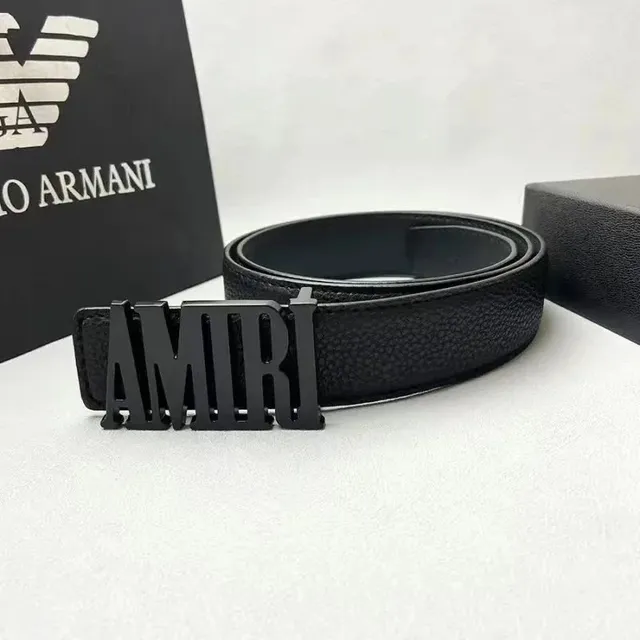 Amiri Logo Belt Matte Black