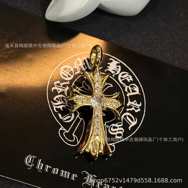 大号十字架金色白钻