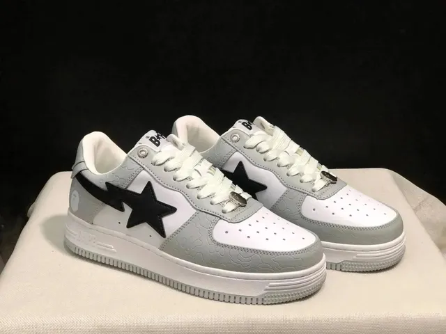 BAPE Shark Low White Grey Black