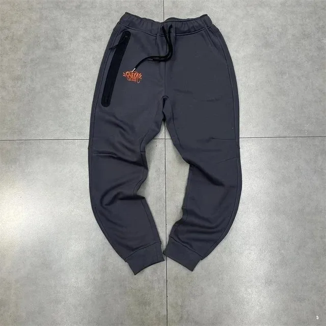 Nike Tech Fleece Joggers Dark Grey with Orange Logo
