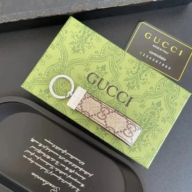 Gucci GG Marmont Keychain Web Stripe