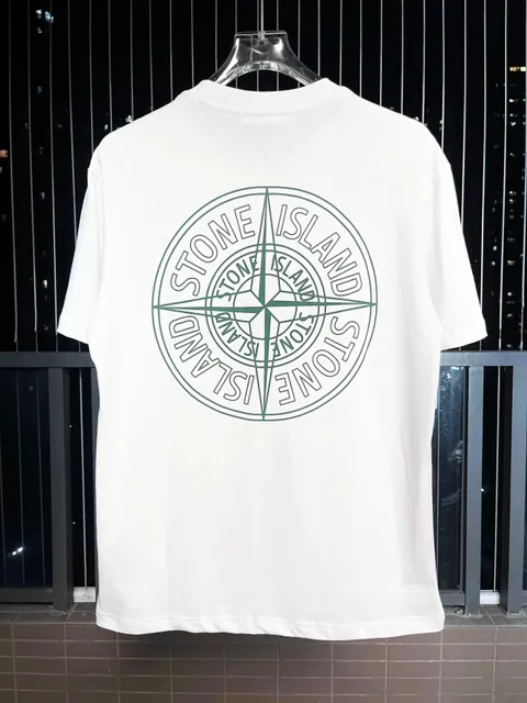 Stone Island Compass Logo T-Shirt Olive Green Print