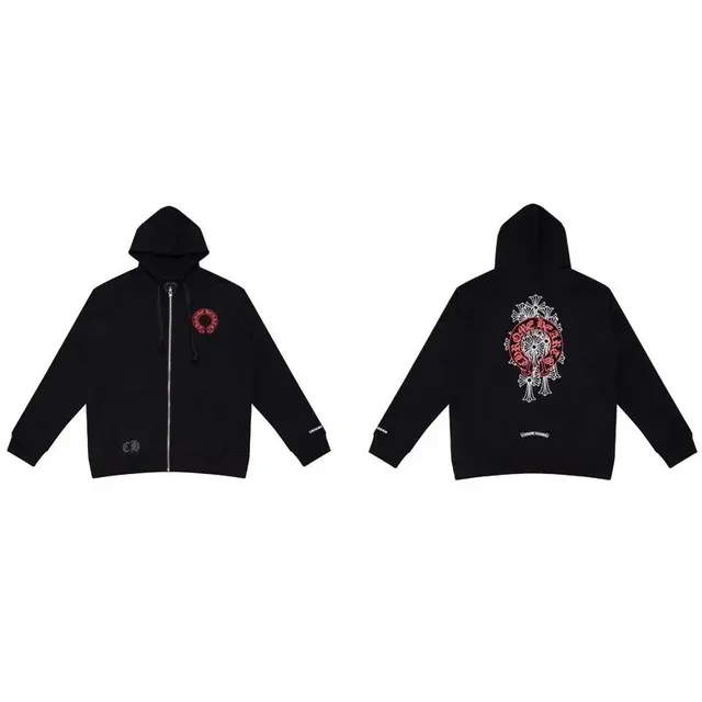 Chrome Hearts Zip-Up Hoodie Cross Logo
