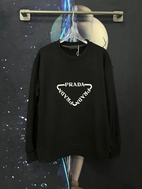Prada Crewneck Sweatshirt Triangle Logo