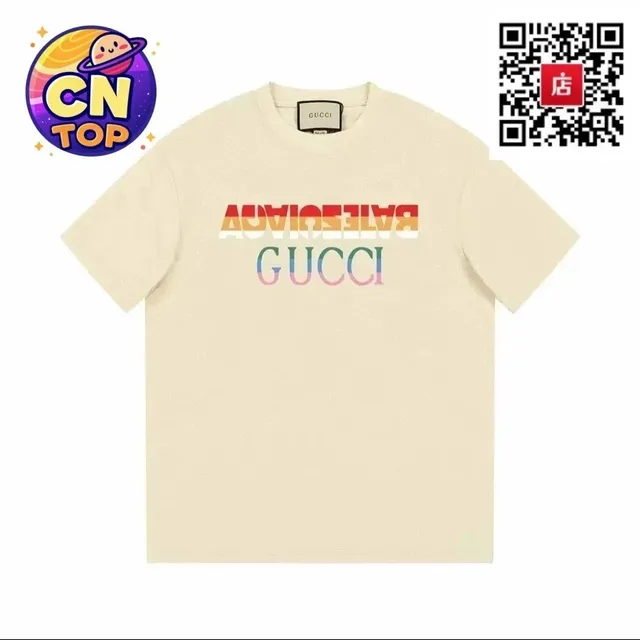 Gucci Graphic T-Shirt Rainbow Logo Print