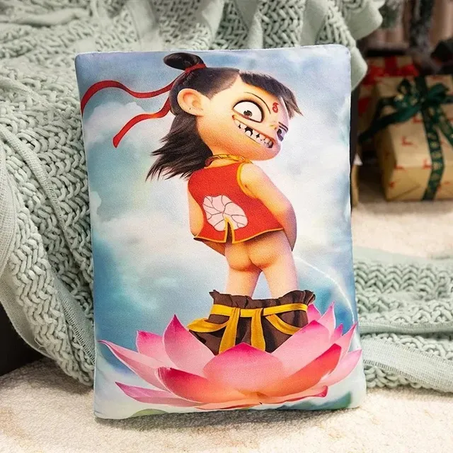 Pop Mart Nezha Lotus Pillow Animated Character Print