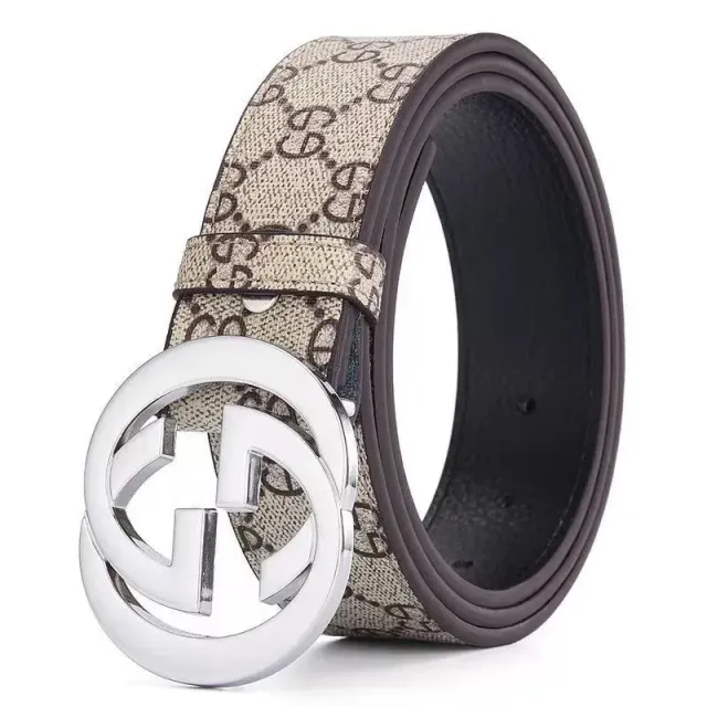 Brown silver buckle