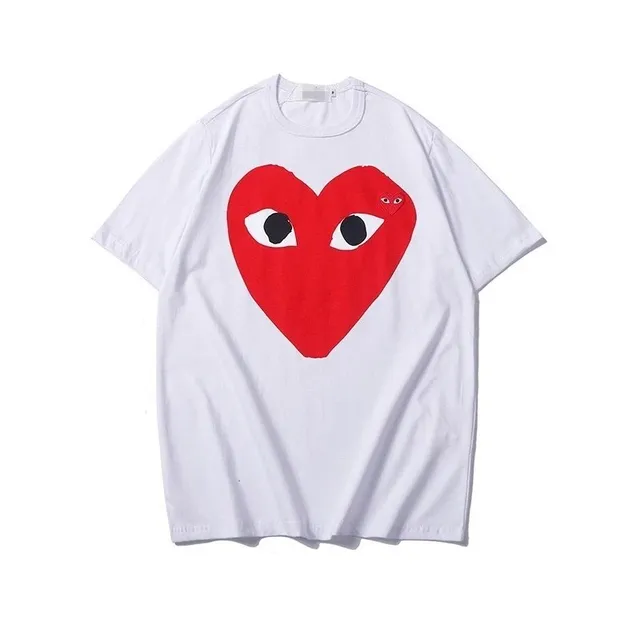 Comme des Garçons Heart Tee Red Heart with Eyes
