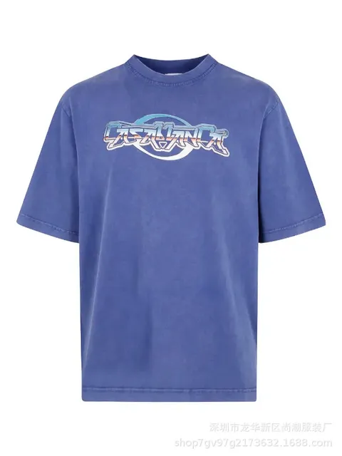 Graphic T-Shirt Washed Blue with Metallic Logo