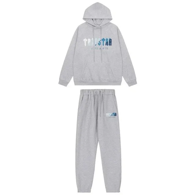 Broken Planet Hoodie and Joggers Set Heather Grey with Gradient Logo