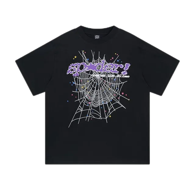 Sp5der Spider Web Graphic Tee Purple Spider Logo