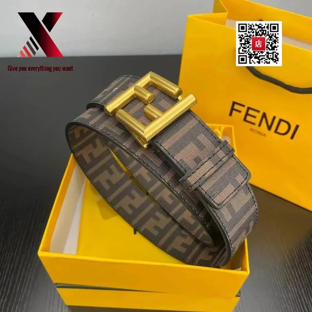 Fendi FF Logo Belt Monogram Canvas