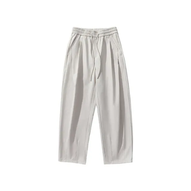 Drawstring Tapered Trousers Light Beige