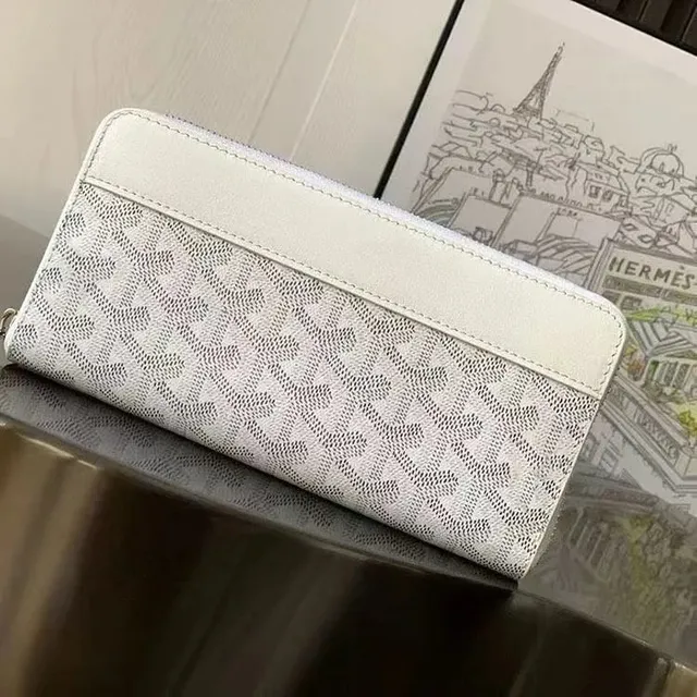 Goyard Saint Louis Wallet White Goyardine Canvas