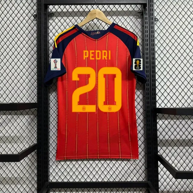 Spain home jersey #20 with captain's armband
