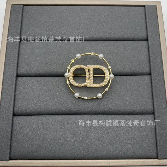 Dior CD Pearl Brooch Pearl-Embellished