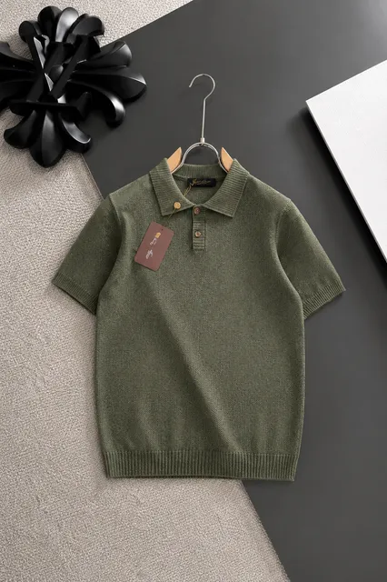 Louis Vuitton Knit Polo Shirt Olive Green
