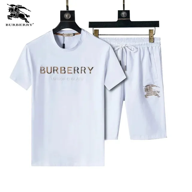 Burberry T-Shirt and Shorts Set Equestrian Knight Logo
