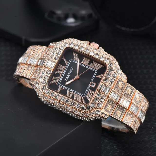 Cartier Santos Paved with Crystals