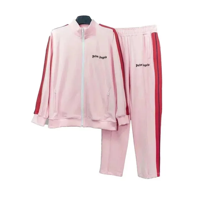 Palm Angels Track Suit Pink with Red Stripes