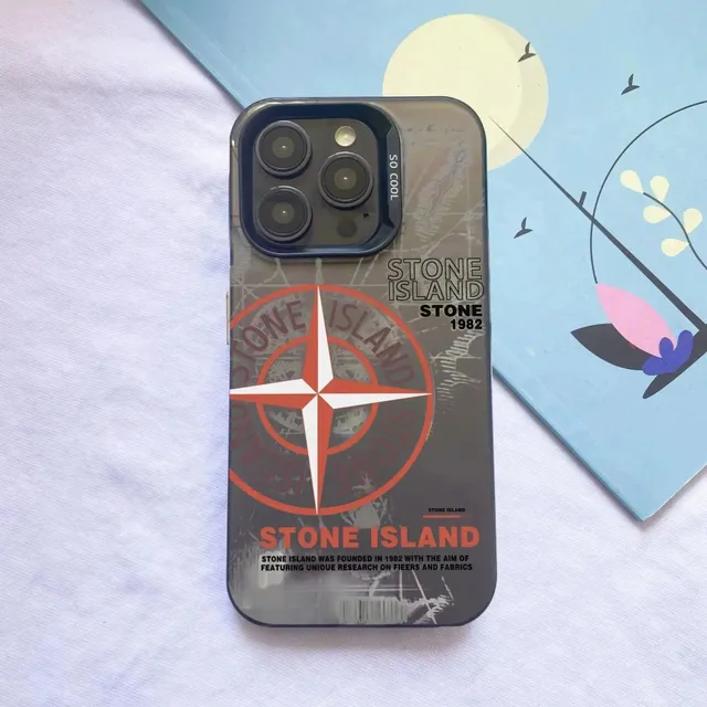 Stone Island Phone Case Compass Logo Print