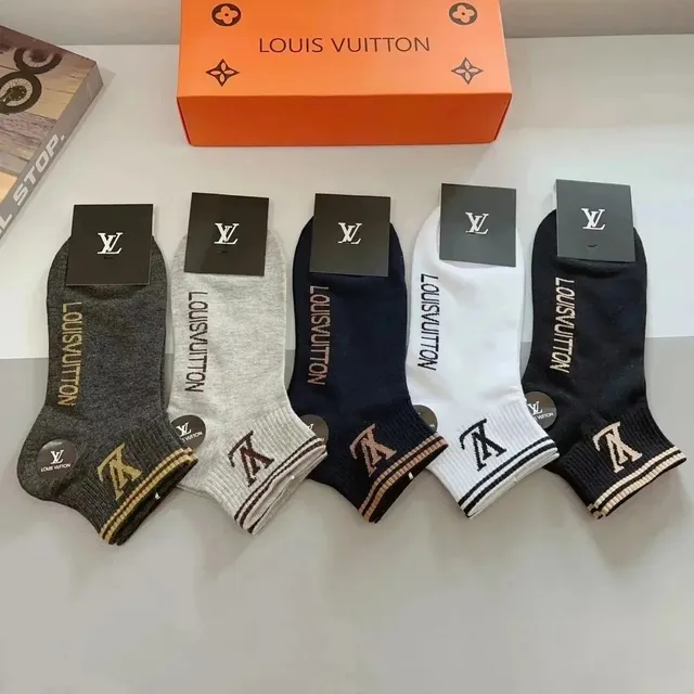 Louis Vuitton Logo Socks Monogram Print