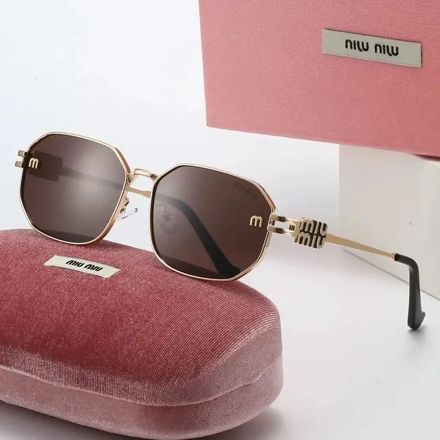 Miu Miu Sunglasses Octagonal Frame with Logo Temples