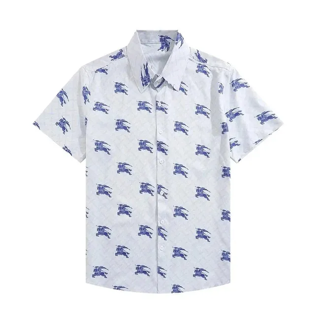 Burberry Equestrian Knight Print Shirt All-Over Knight Motif