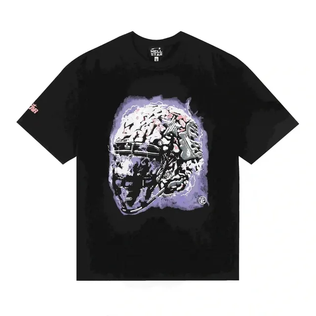 Hellstar Graphic Tee Football Helmet Print