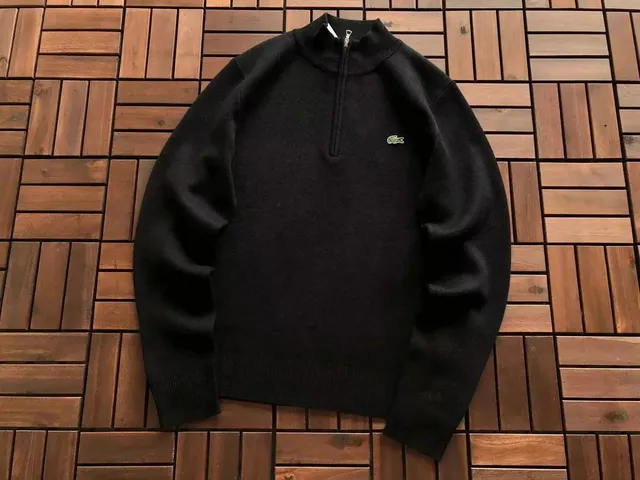 Lacoste Quarter-Zip Sweater Classic Croc Logo